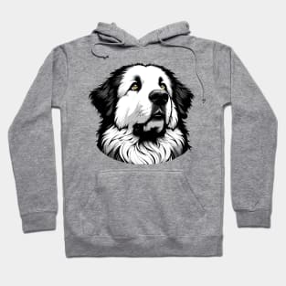 Stunning and Cool Great Pyrenees Monochrome and Gold Portrait for Father's Day Hoodie